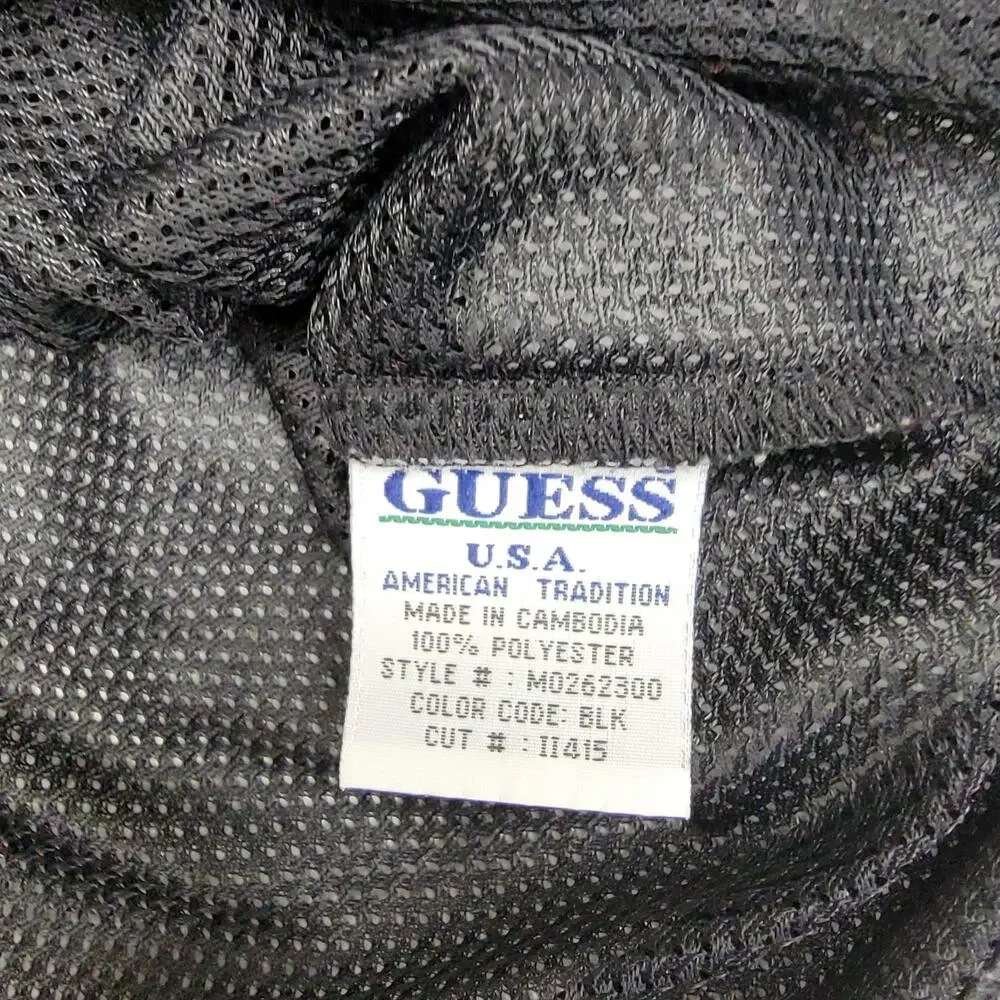 Guess American Tradition Mens L Black V Neck Mesh Jersey Shirt Sleeve Pocket - Picture 5 of 9